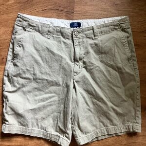 George Tan Flat Front Shorts Lightweight Casual
